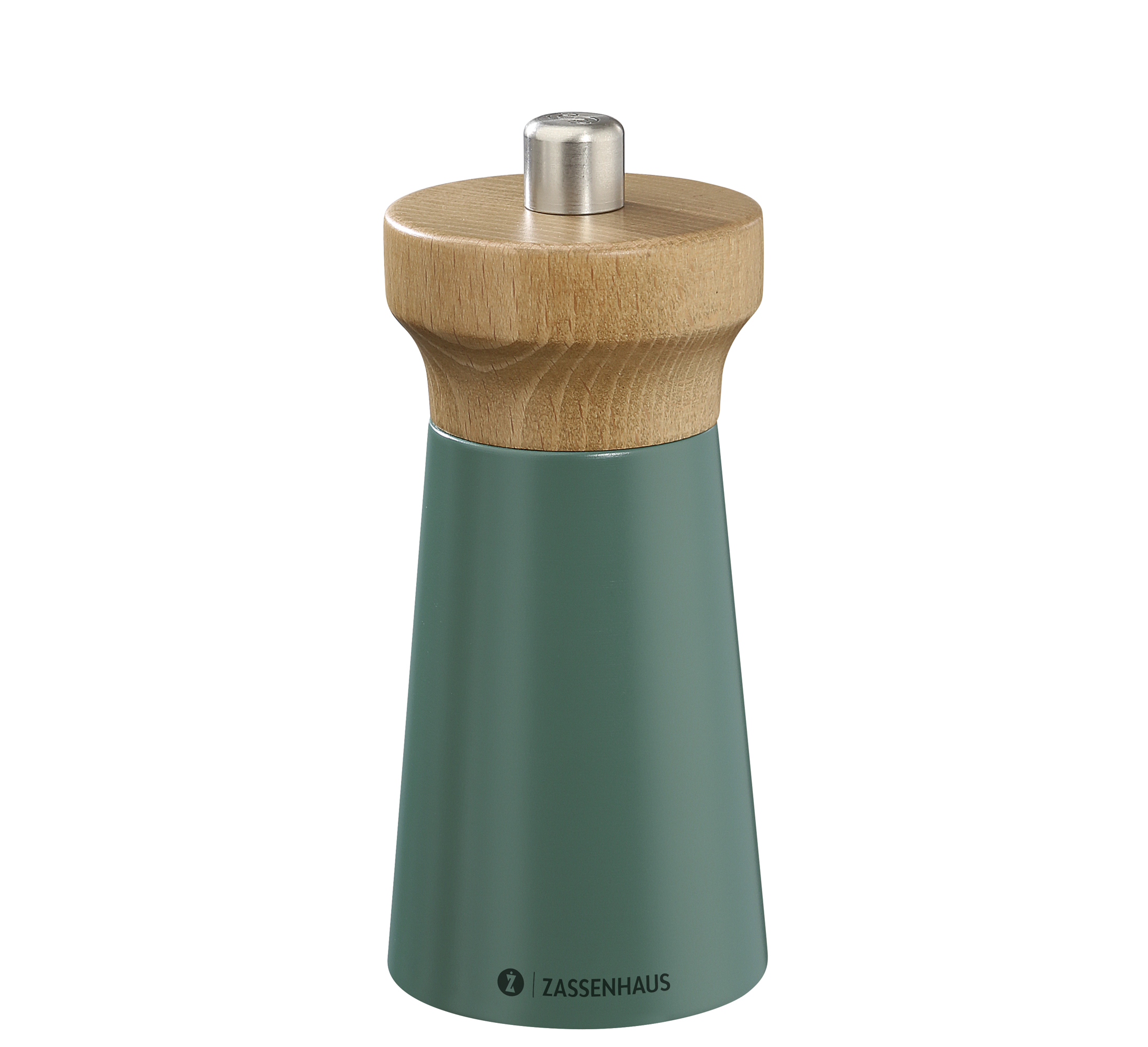 024166 WESTERLAND Mlýnek na sůl zelený v kombinaci s bukem12 cm Zassenhaus